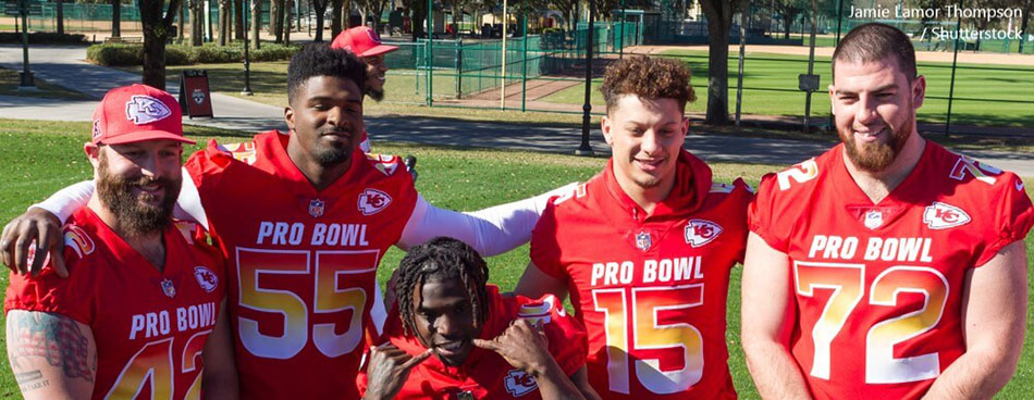 Kansas City Chiefs players NFL PRO BOWL Practice 2019 at the ESPN WILD WORLD OF SPORTS COMPLEX in Orlando Florida